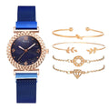 5PCS Women Watch Set Luxury Brand Rose Gold Dress Quartz Watch Bracelet Ladies Sports Wrist Watch Clock Gift Relogio Feminino i-Bugiganga