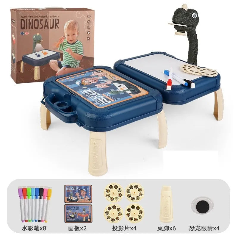 Kids Painting Board Toys Children LED Projector Art Painting Table Desk Arts Toy  Educational Learning Paint Tool Toy For Girl i-Bugiganga