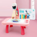 Kids Painting Board Toys Children LED Projector Art Painting Table Desk Arts Toy  Educational Learning Paint Tool Toy For Girl i-Bugiganga