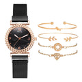 5PCS Women Watch Set Luxury Brand Rose Gold Dress Quartz Watch Bracelet Ladies Sports Wrist Watch Clock Gift Relogio Feminino i-Bugiganga